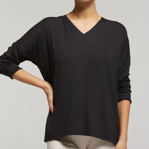 SYMPLI Women's long sleeve t-shirt dolman sleeves bamboo cotton Top grey small